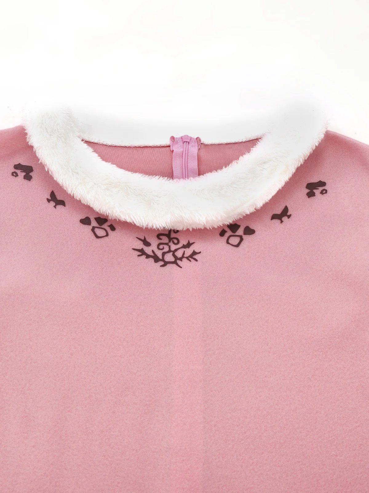 Ensemble robe rose à bordure peluche elfe de Noël années 1950 - Image 12