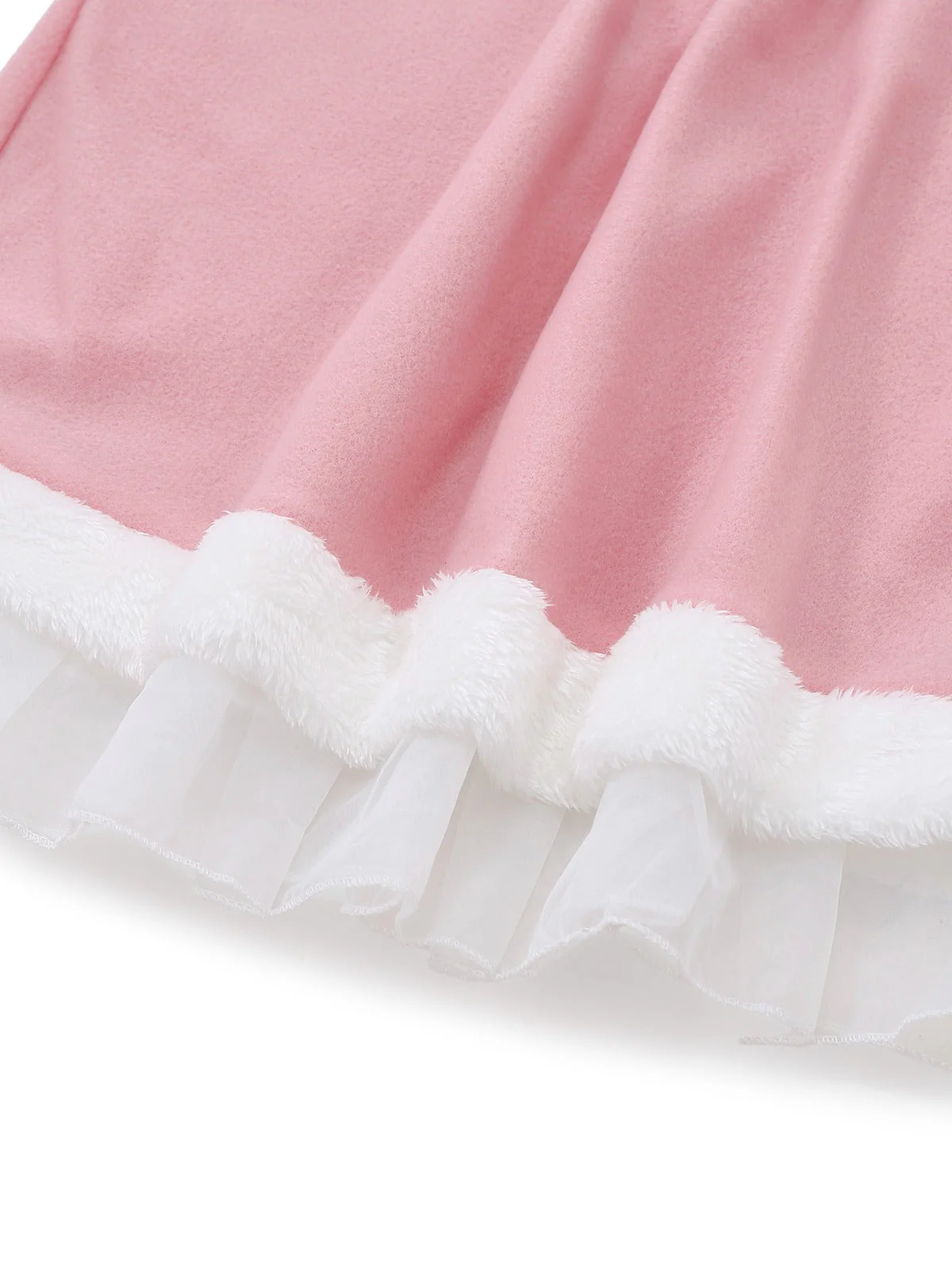 Ensemble robe rose à bordure peluche elfe de Noël années 1950 - Image 14