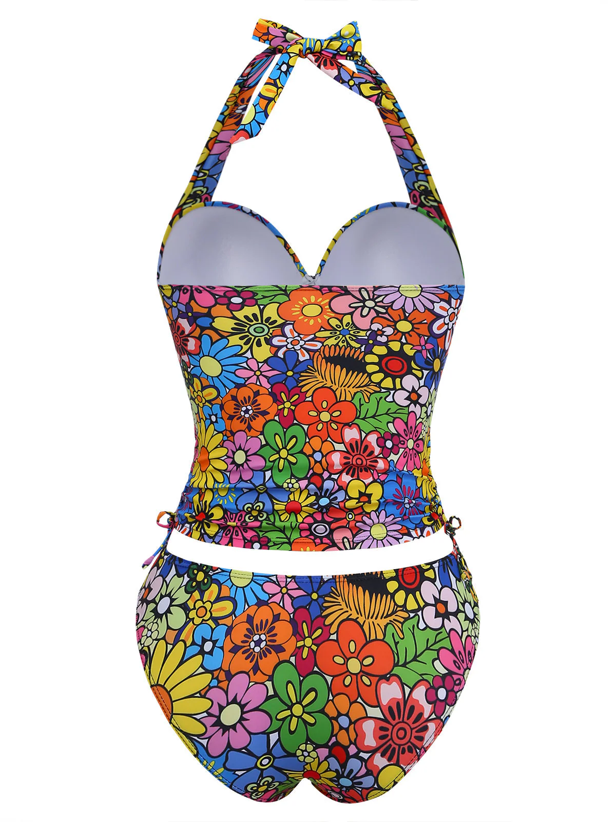 Ensemble tankini bretelles Daisy années 2000 - Image 3