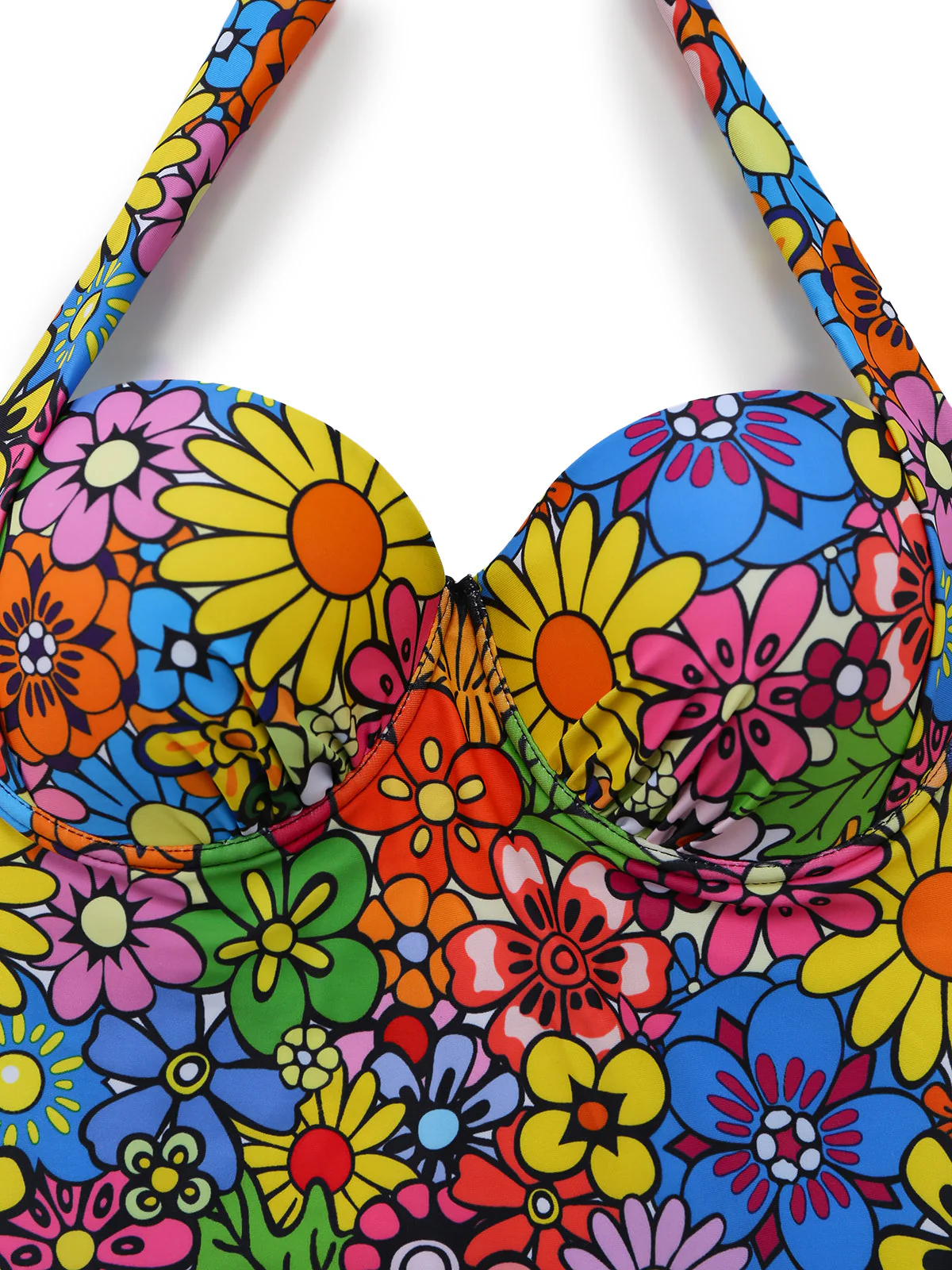 Ensemble tankini bretelles Daisy années 2000 - Image 4