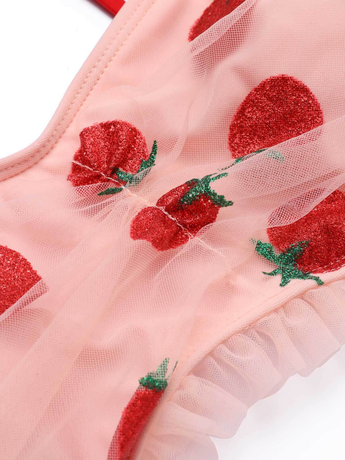 Ensemble Tankini Cami Fraise en Dentelle - Image 6