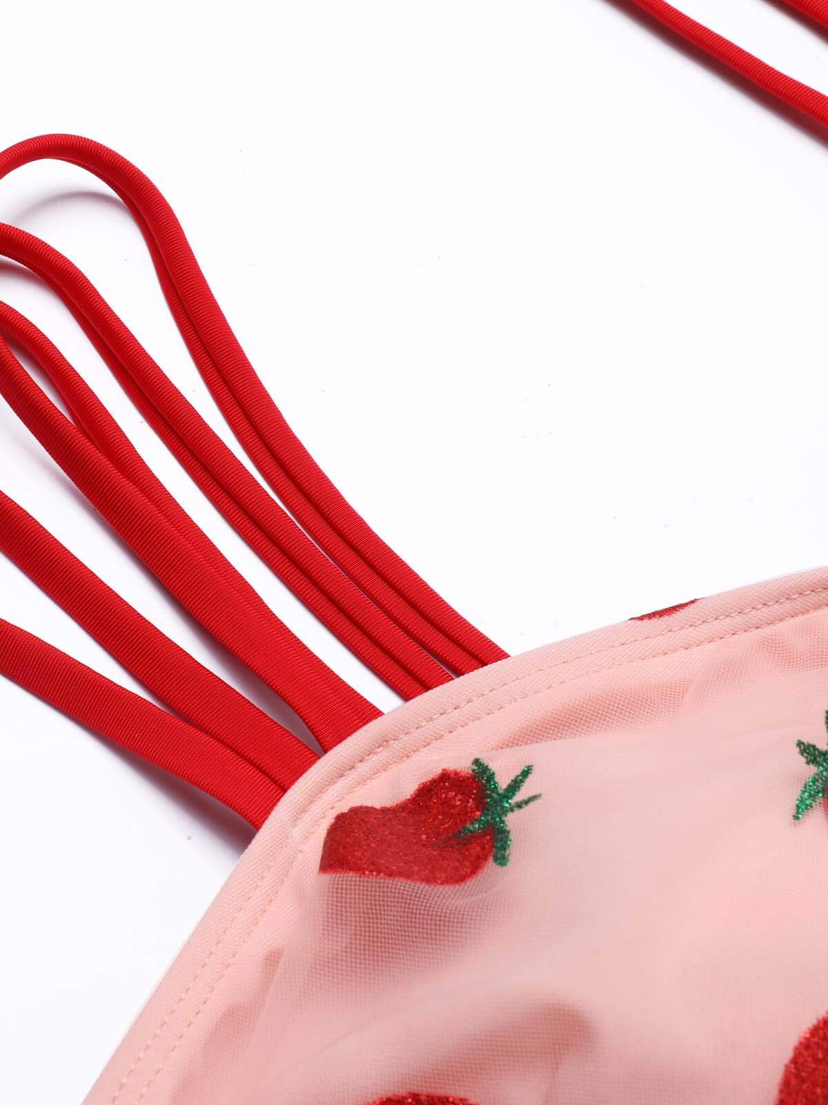 Ensemble Tankini Cami Fraise en Dentelle - Image 7