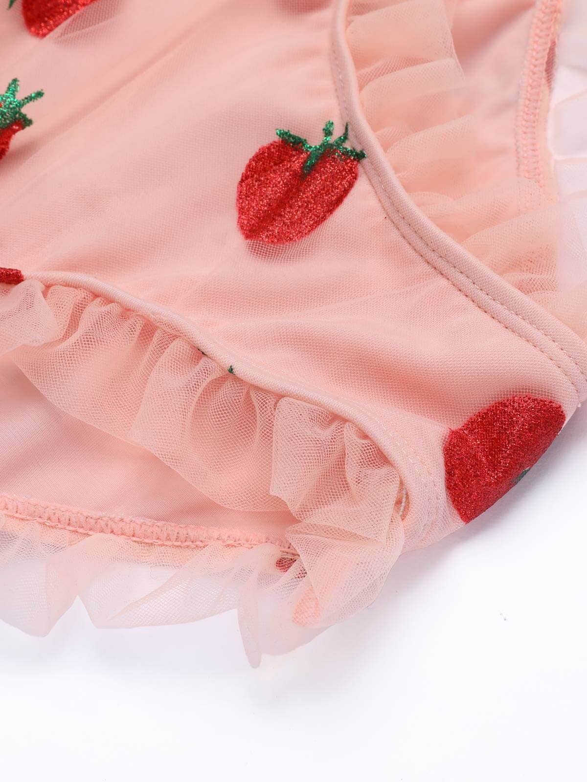 Ensemble Tankini Cami Fraise en Dentelle - Image 9