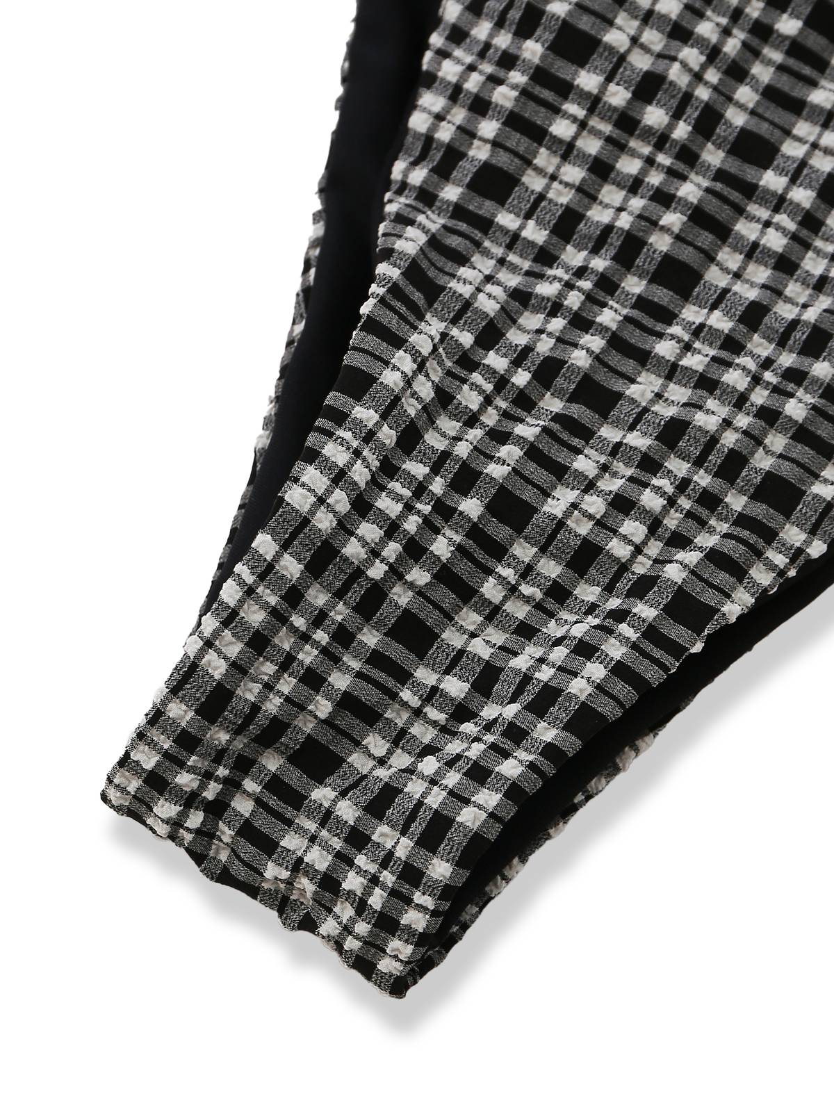Ensemble tankini dos nu à carreaux noirs années 1960 - Image 7