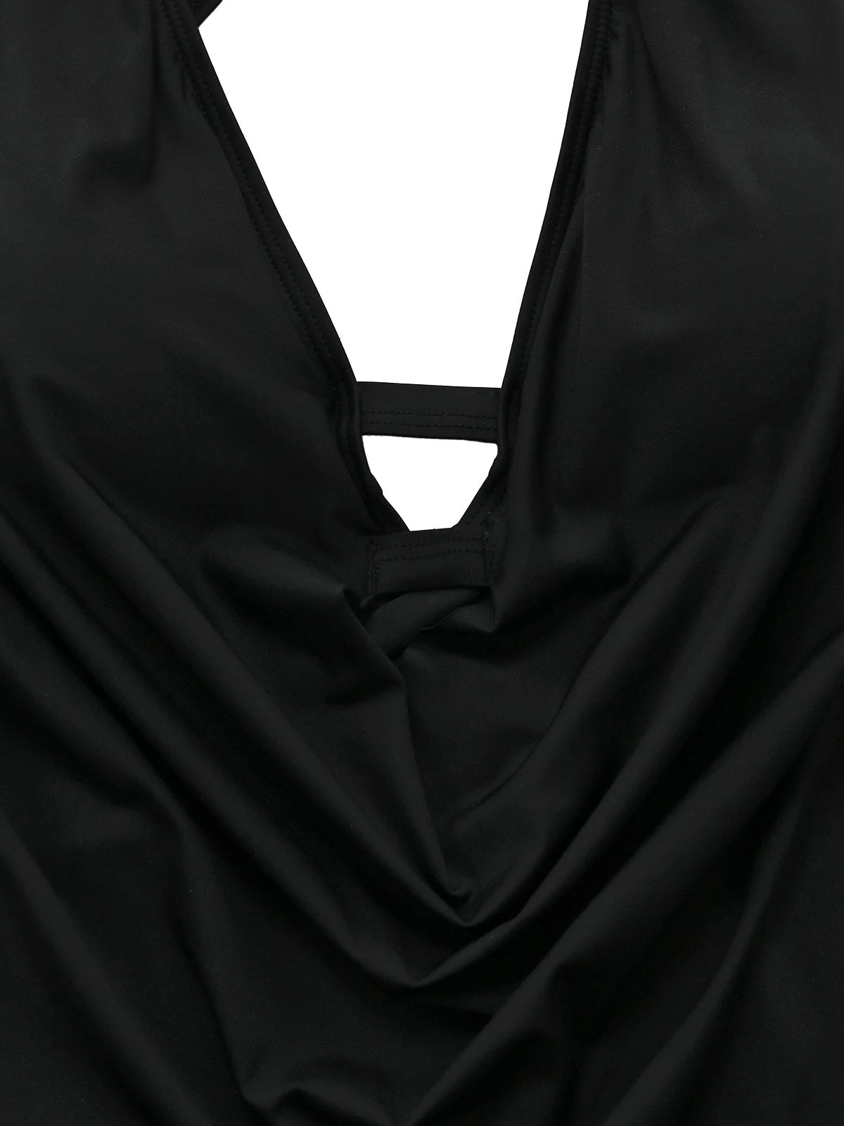 Ensemble tankini noir à lacets et découpes croisées 1940s - Image 6