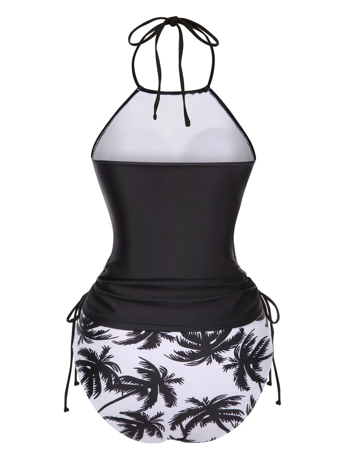 Ensemble tankini noir à imprimé squelette punk années 1980 - Image 2