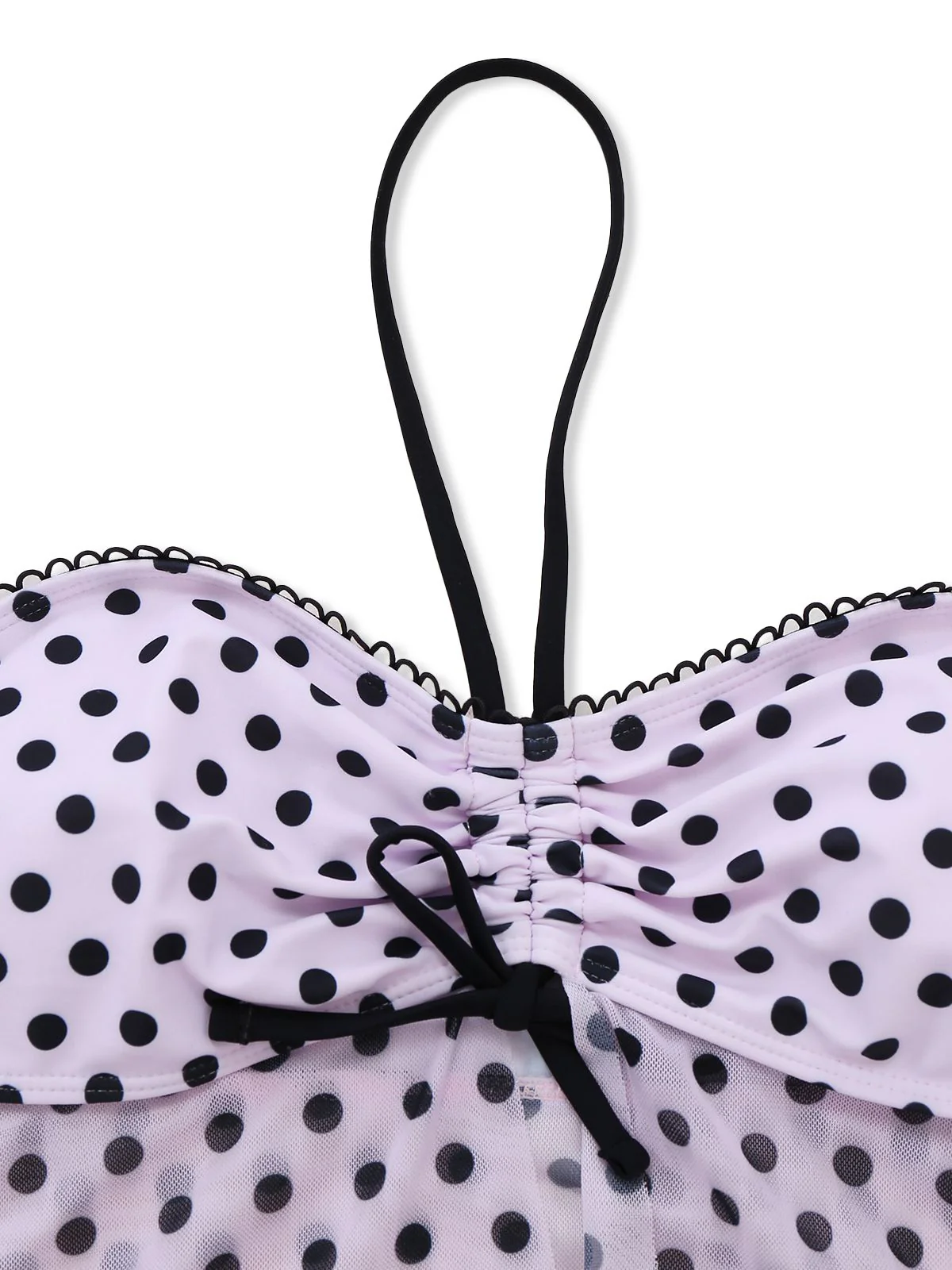 Ensemble tankini rose à pois et nœud années 1950 - Image 7