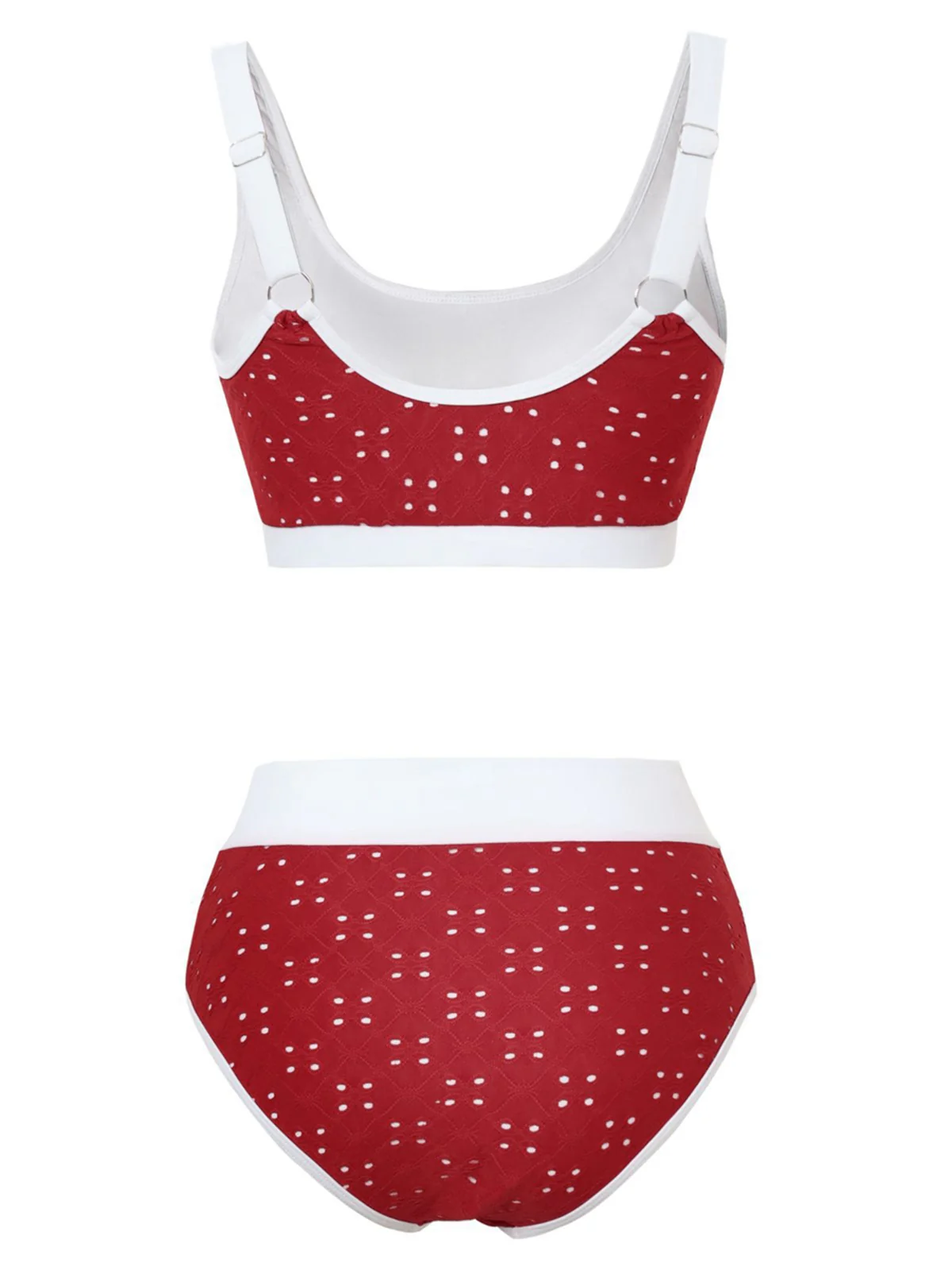 Ensemble tankini taille haute à œillets années 1940 - Image 2