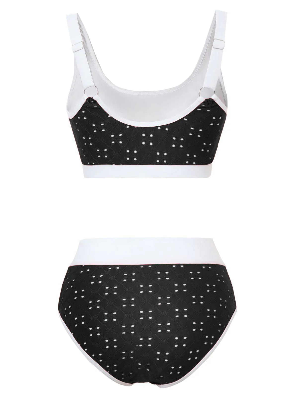 Ensemble tankini taille haute à œillets années 1940 - Image 4