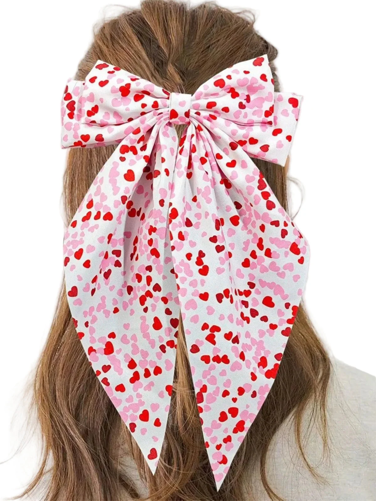 Épingle à cheveux nœud papillon imprimé cœur pour la Saint-Valentin - Image 3