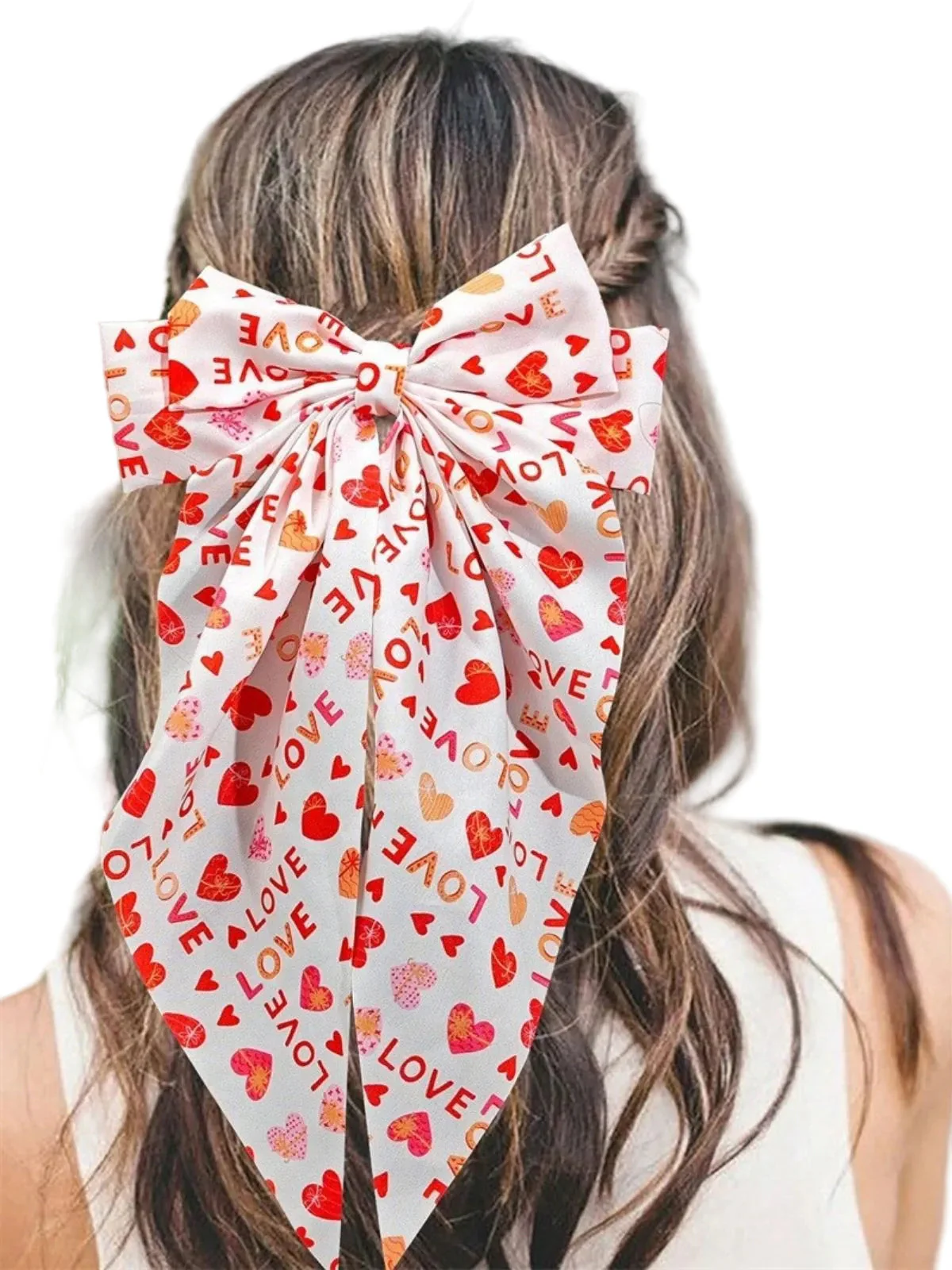 Épingle à cheveux nœud papillon imprimé cœur pour la Saint-Valentin - Image 4