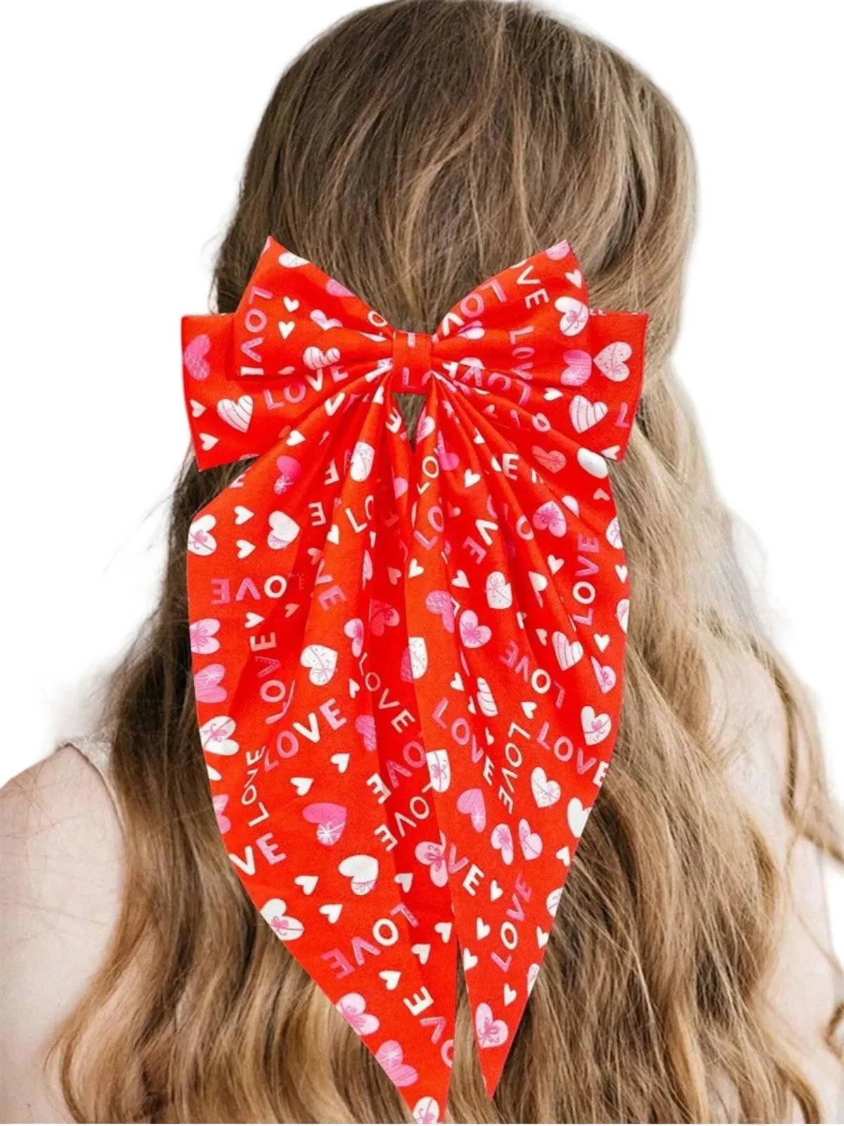 Épingle à cheveux nœud papillon imprimé cœur pour la Saint-Valentin - Image 6