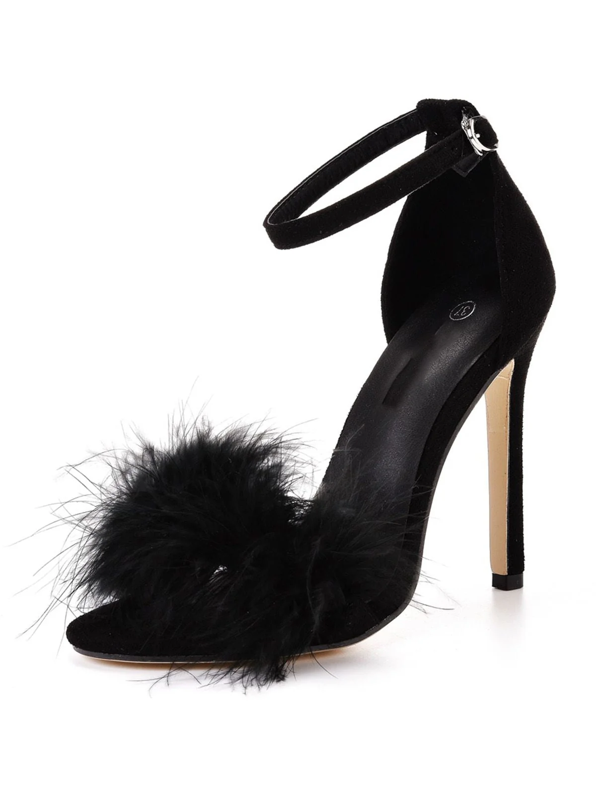 Escarpins à bride en daim et plumes - Image 7