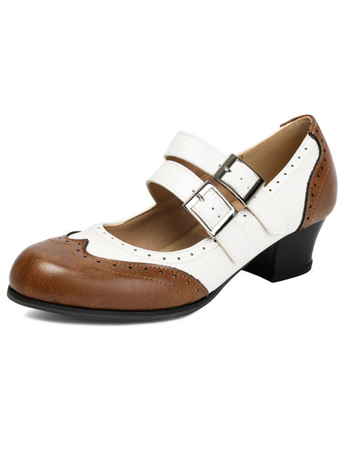 Escarpins bout pointu talon conique et boucle - Image 9