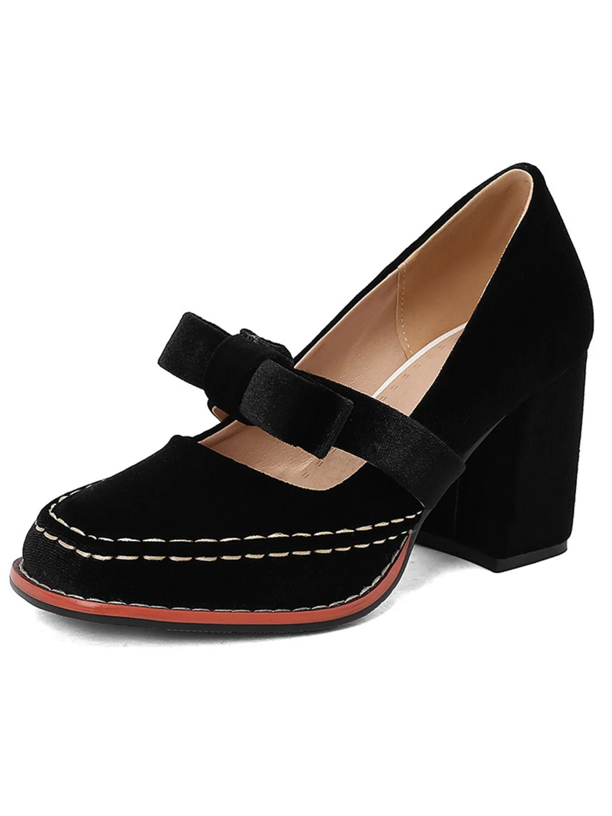 Escarpins Mary Jane en daim uni avec nœud - Image 2