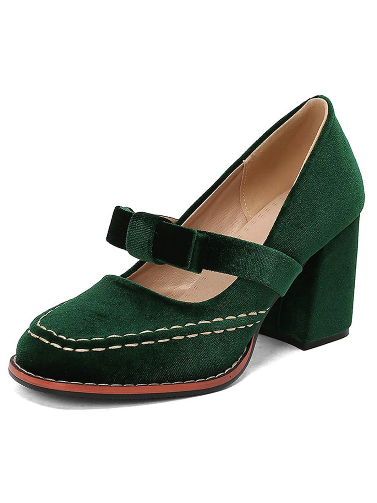 Escarpins Mary Jane en daim uni avec nœud - Image 5