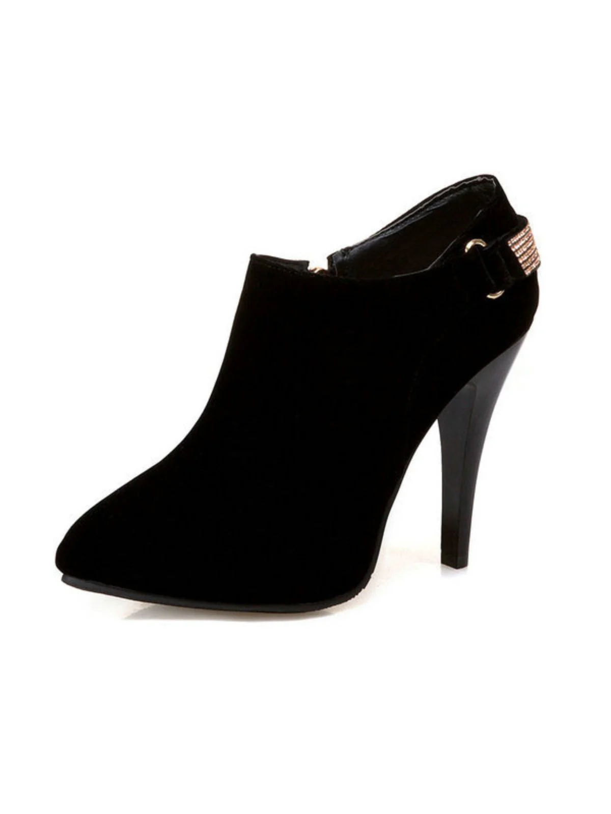 Escarpins vintage en velours uni bout pointu - Image 13