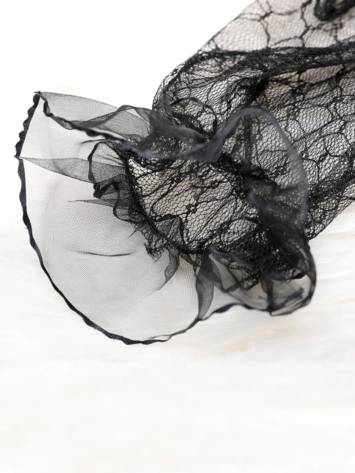 Gants noirs transparents en dentelle rétro - Image 3