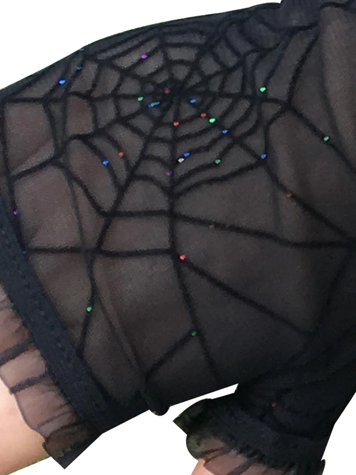 Gants sans doigts rétro en toile d'araignée - Image 2