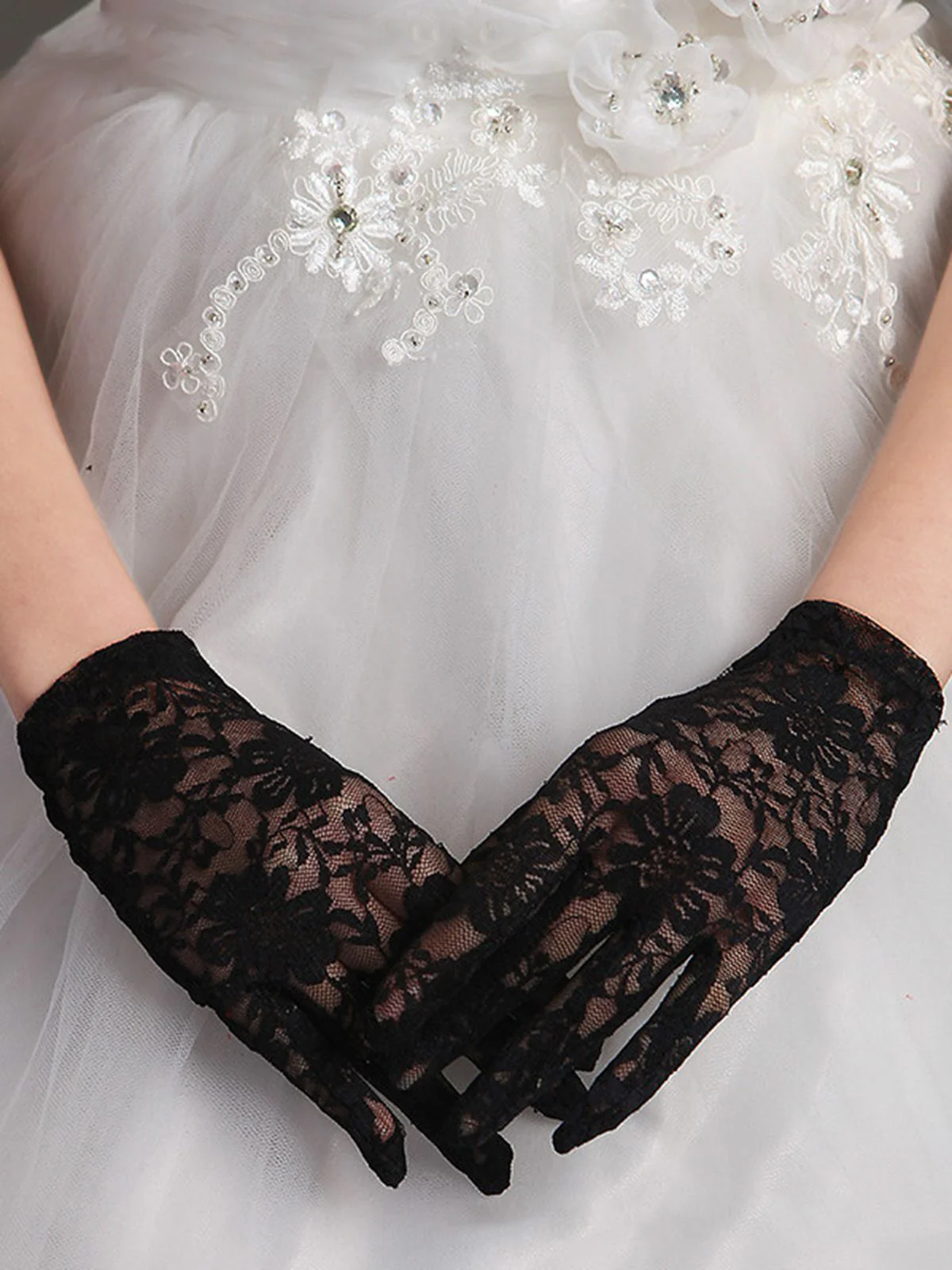 Gants Transparents en Dentelle Florale - Image 2