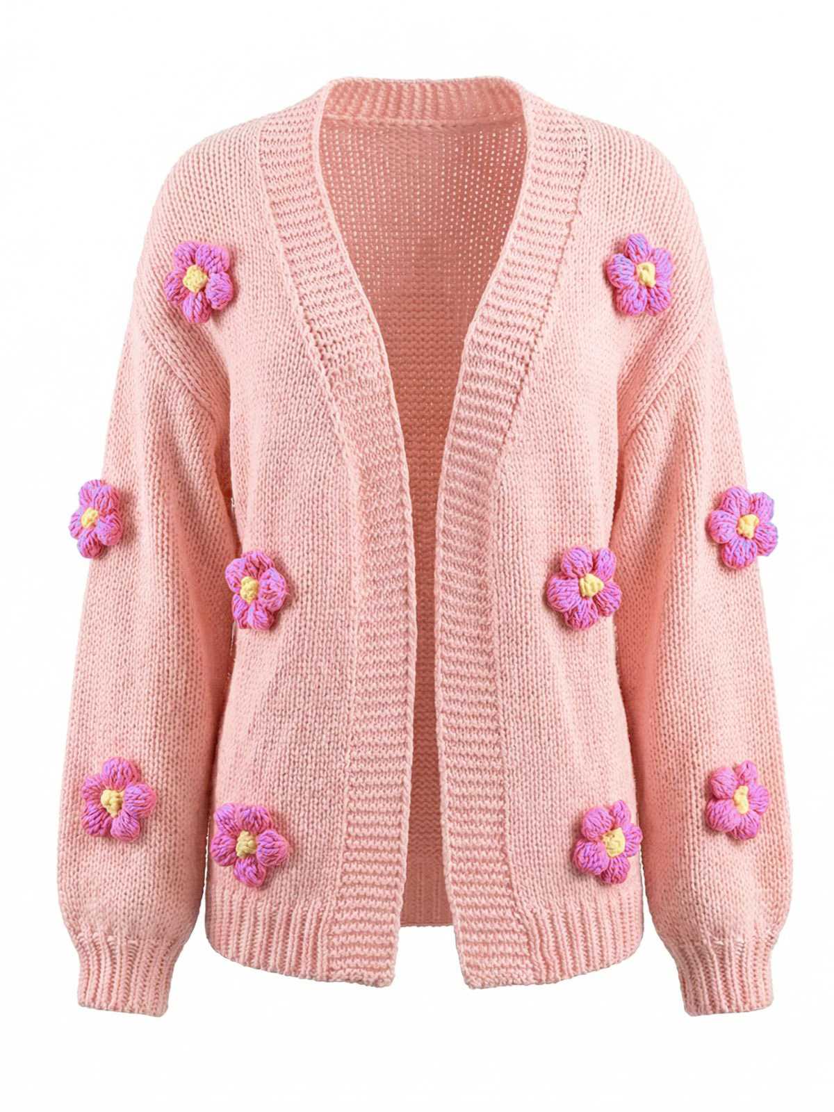 Gilet en maille manches longues motif marguerite 3D années 1930 - Image 7