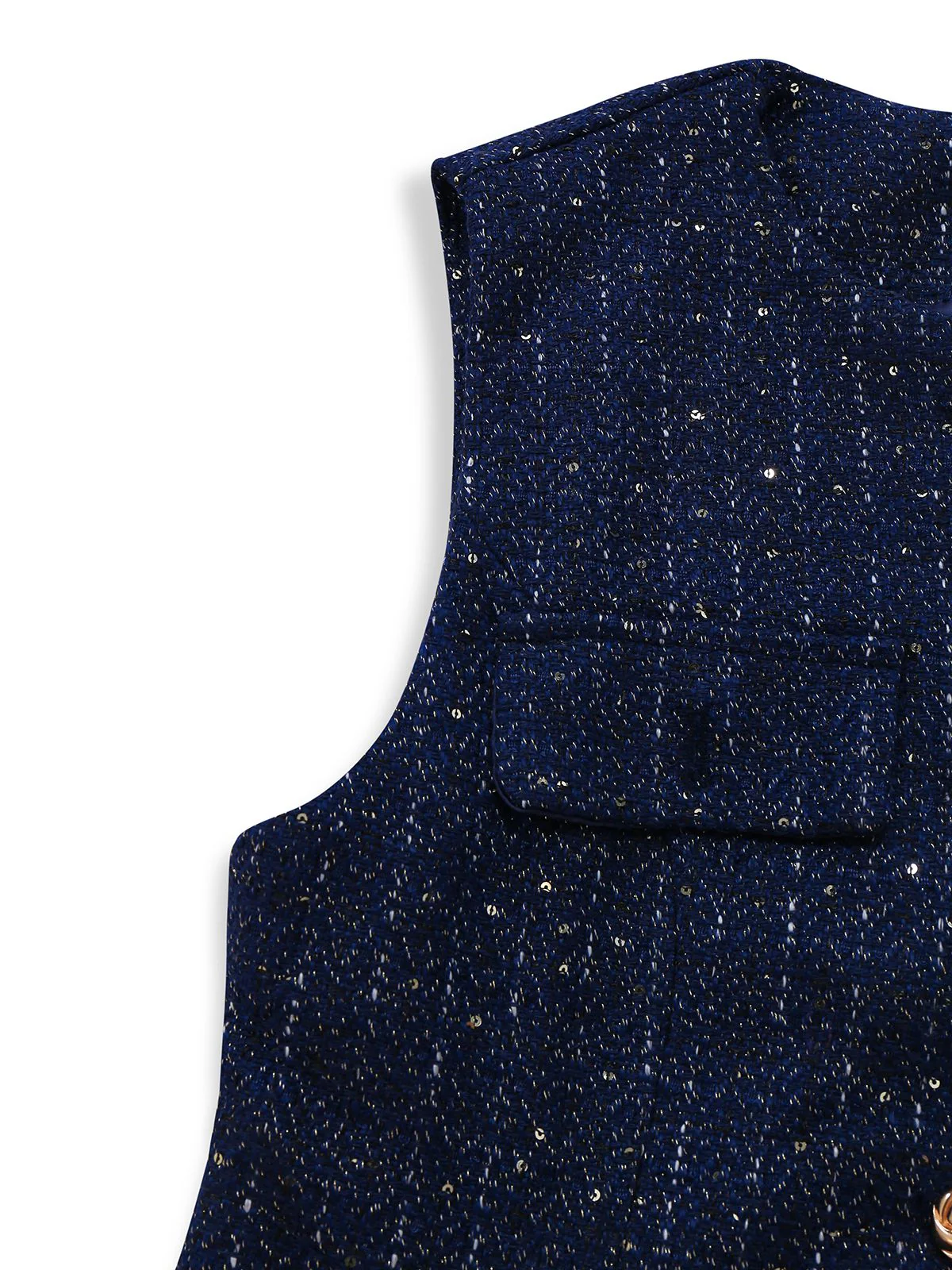 Gilet en tweed uni à boutons et ceinture années 1960 - Image 5
