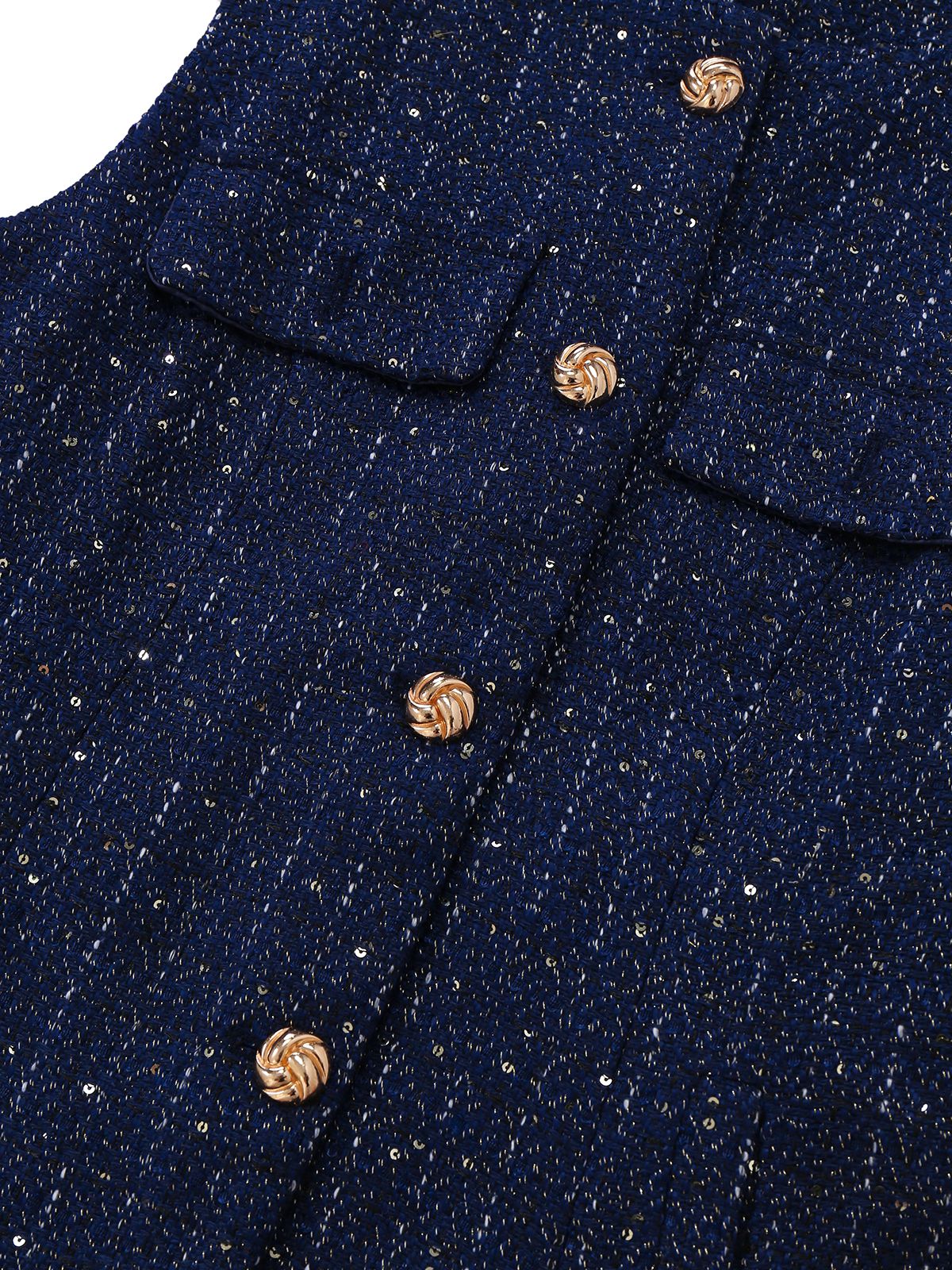 Gilet en tweed uni à boutons et ceinture années 1960 - Image 6