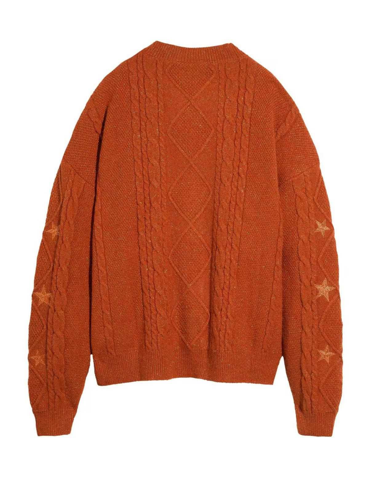 Gilet orange à col en V et broderie d'étoiles années 1940 - Image 6