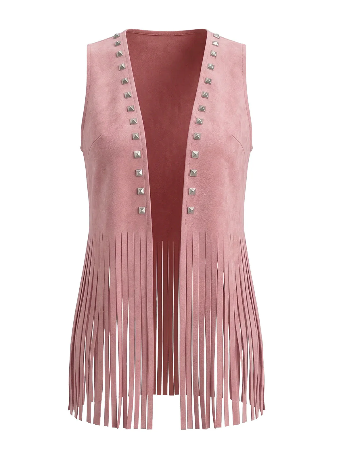 Gilet Rose Clouté Frangé Western Années 30 - Image 2