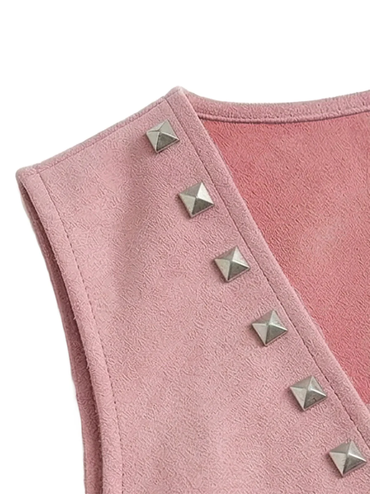 Gilet Rose Clouté Frangé Western Années 30 - Image 4