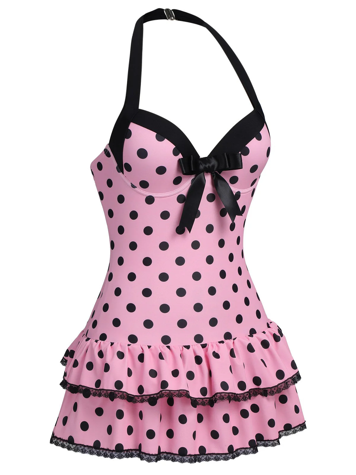 [Grande taille] Maillot de bain Hater vert clair à pois des années 1940 - Image 4