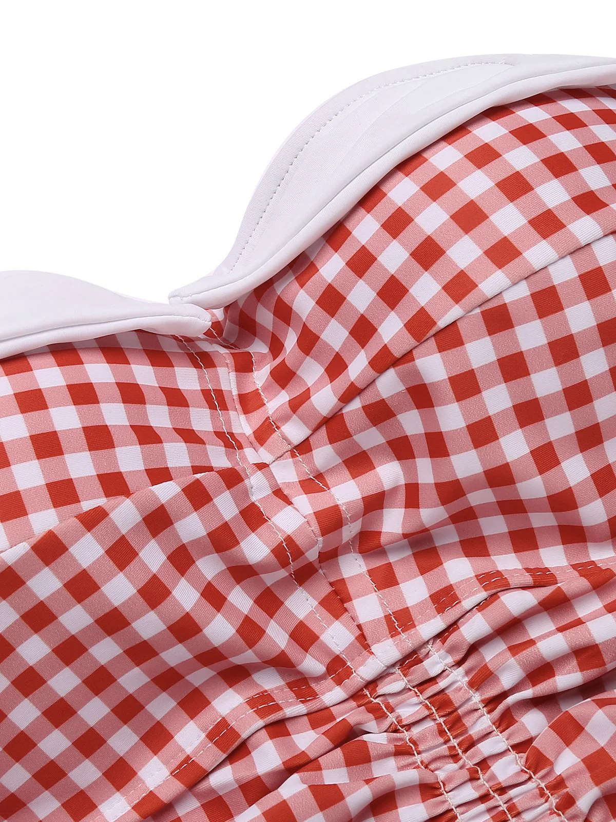 [Grande Taille] Maillot de bain une pièce  à carreaux avec nœud papillon - Image 5