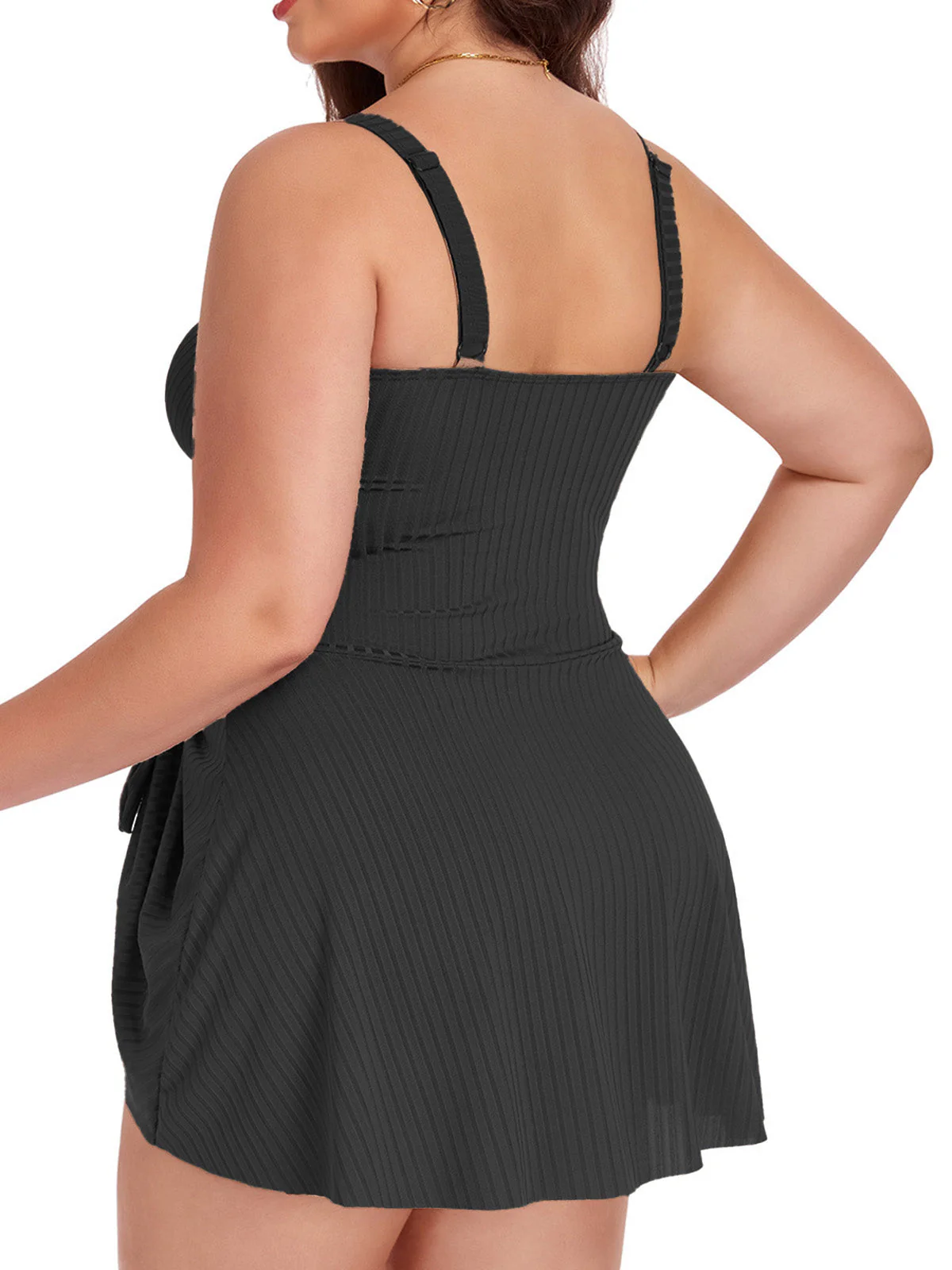 [Grande Taille] Maillot de bain une pièce côtelé années 30 - Image 11