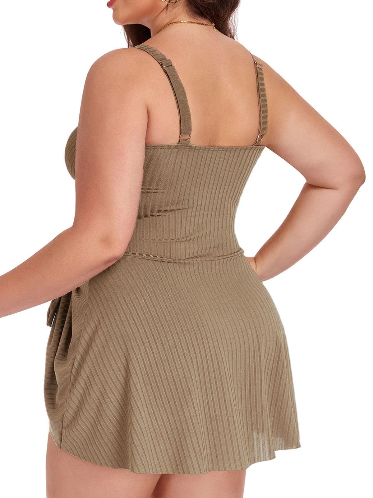 [Grande Taille] Maillot de bain une pièce côtelé années 30 - Image 13