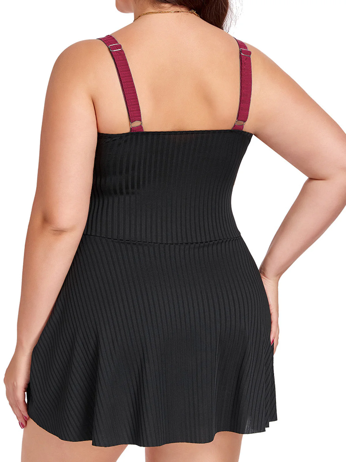[Grande Taille] Maillot de bain une pièce côtelé années 30 - Image 3