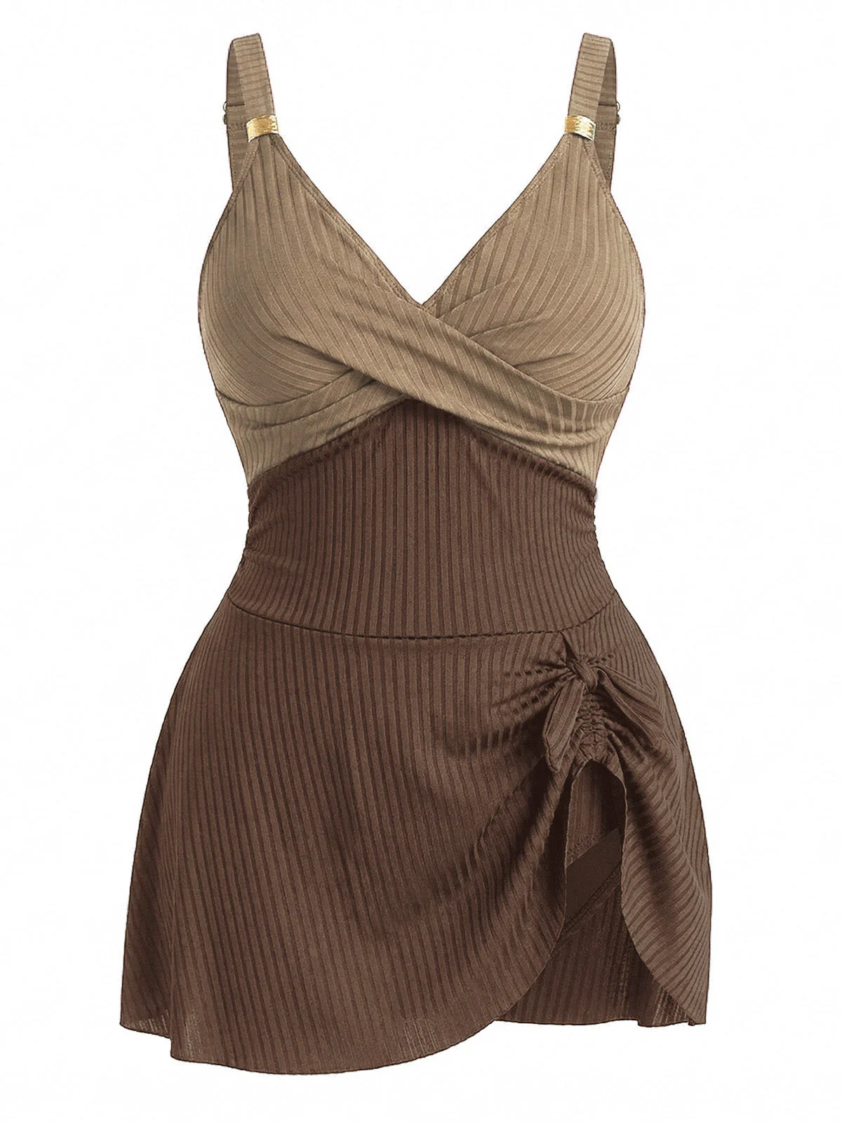 [Grande Taille] Maillot de bain une pièce côtelé années 30 - Image 8
