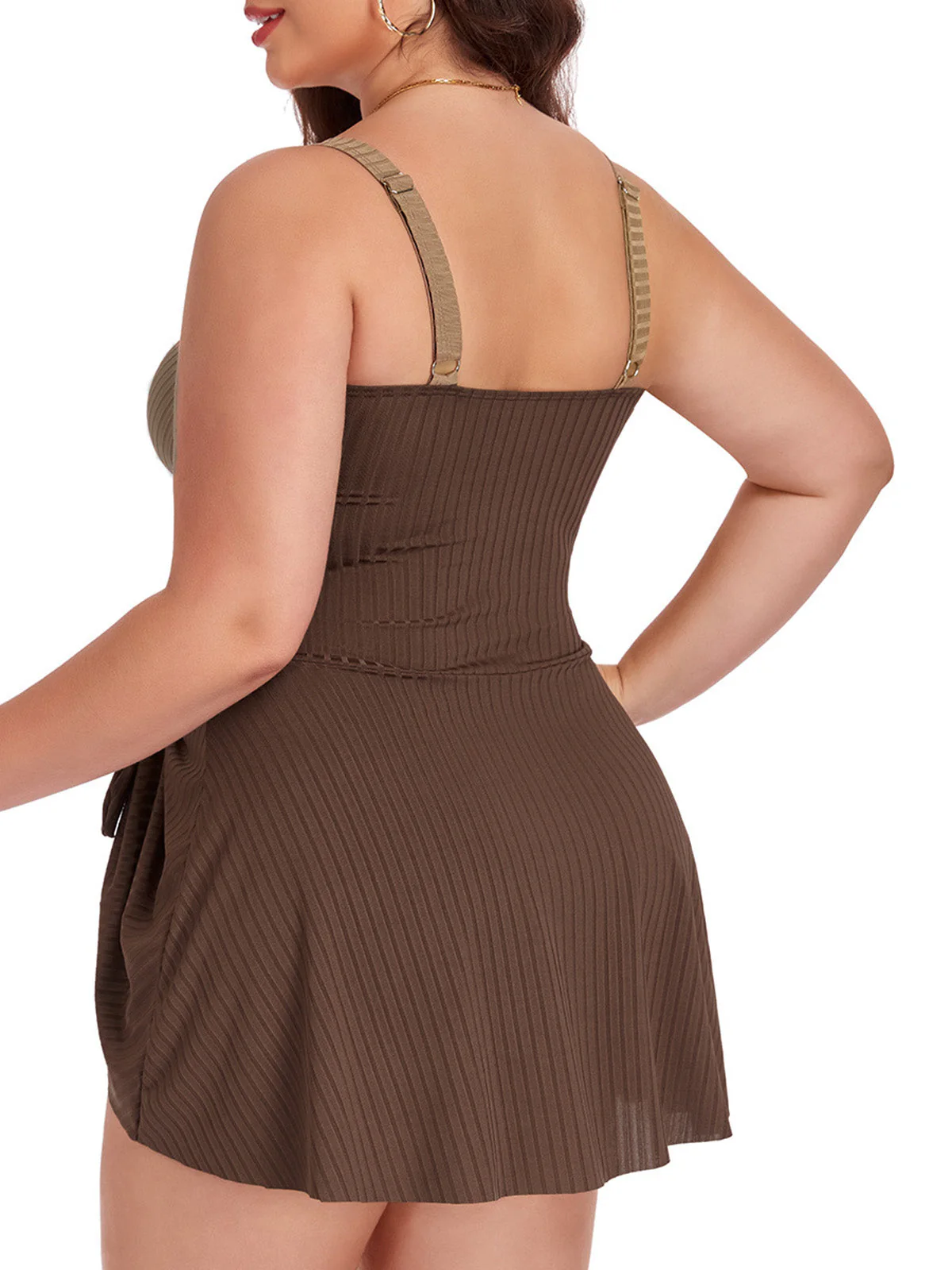 [Grande Taille] Maillot de bain une pièce côtelé années 30 - Image 9