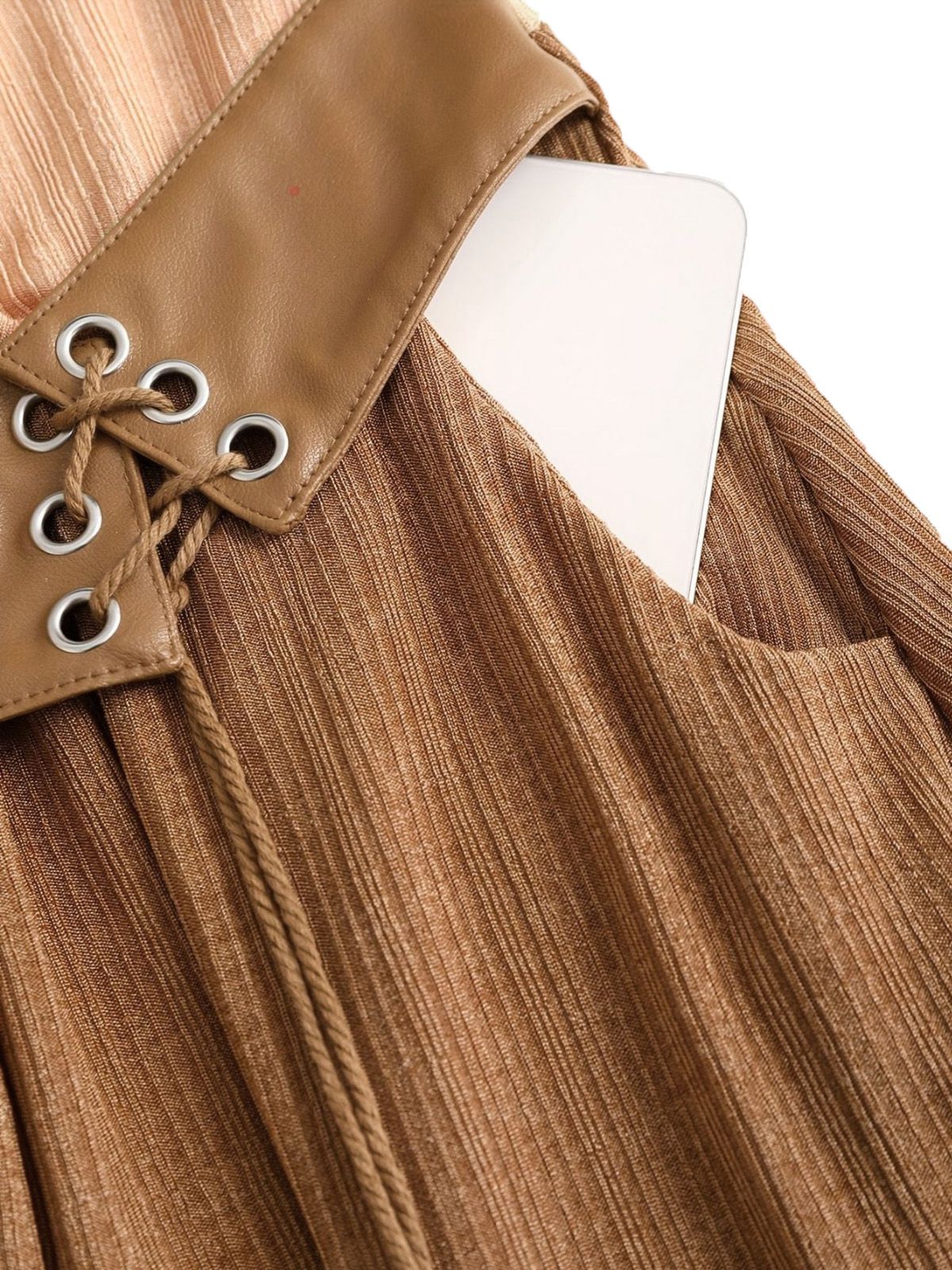 [Grande taille] Robe bohème côtelée à volants années 1970 - Image 4