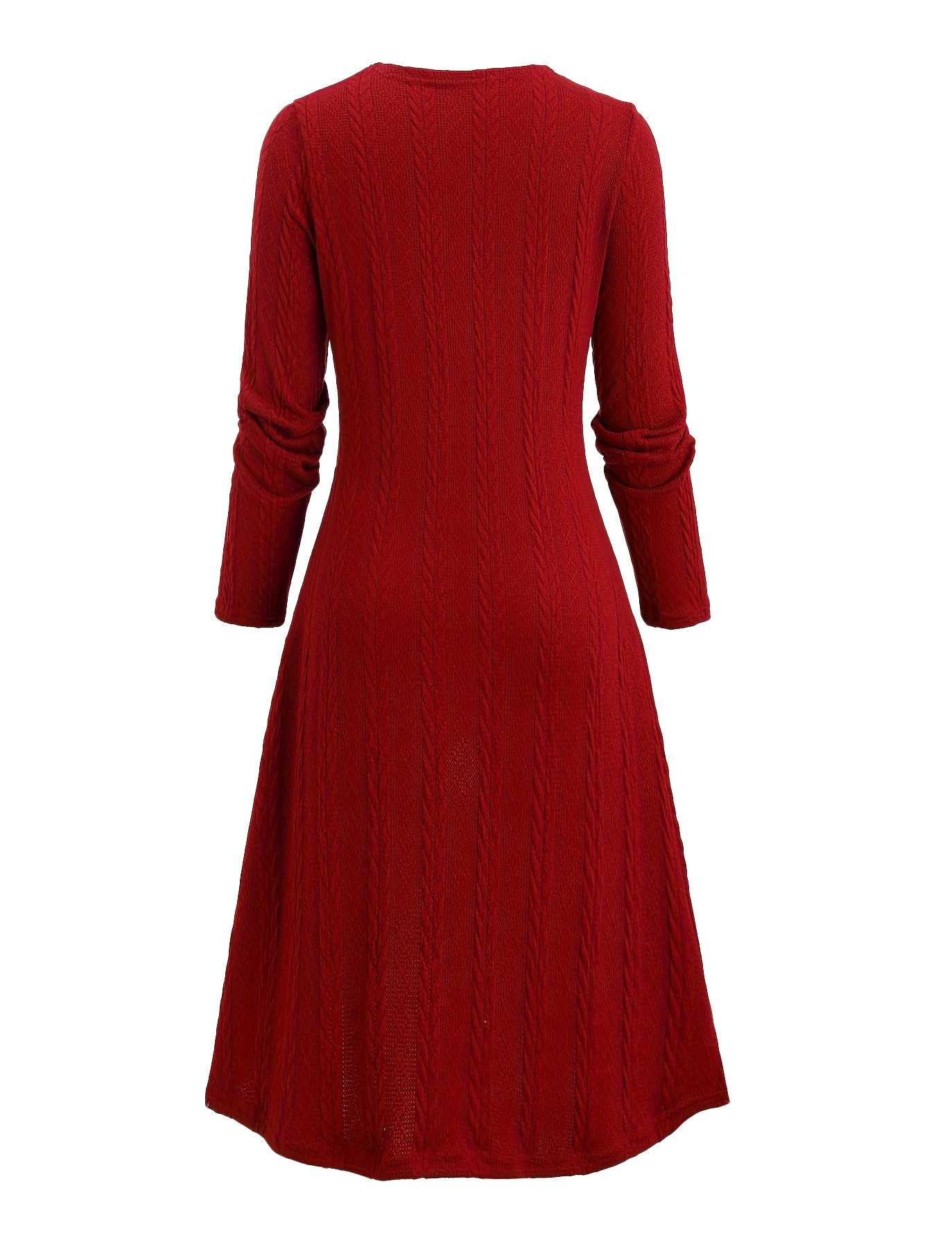 [Grande taille] Robe en maille à carreaux et nœud papillon années 40 - Image 2