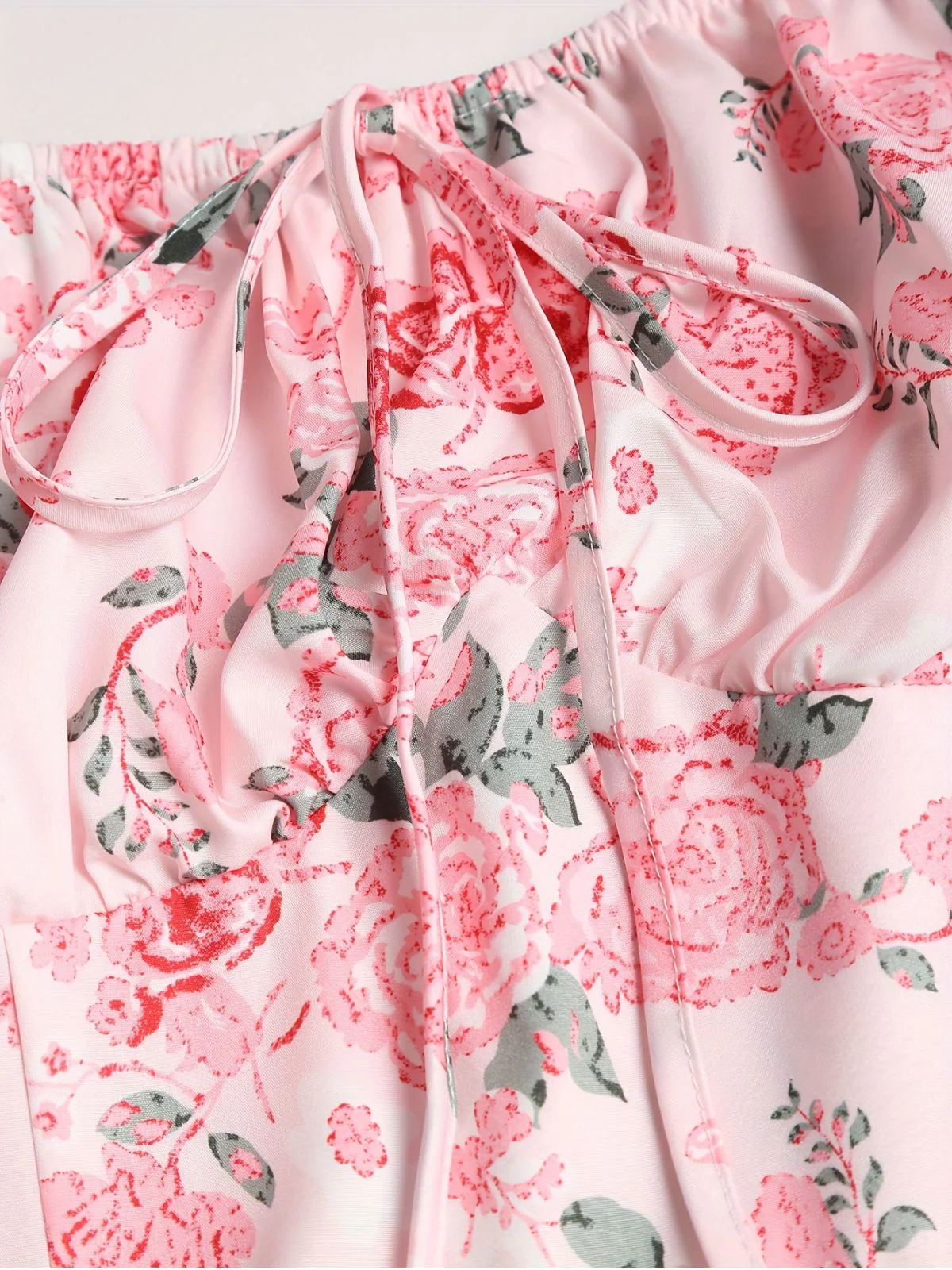 [Grande taille] Robe fleurie rose à col carré des années 1950 - Image 5