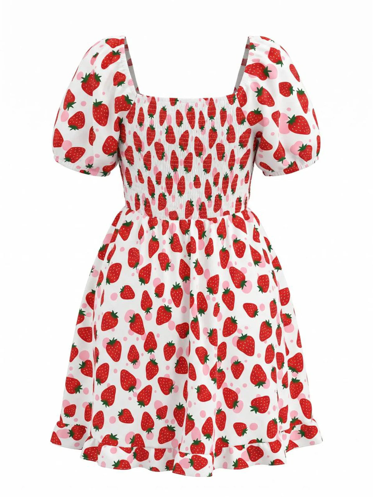 [Grande Taille] Robe motif fraises et manches bouffantes années 1950 - Image 3