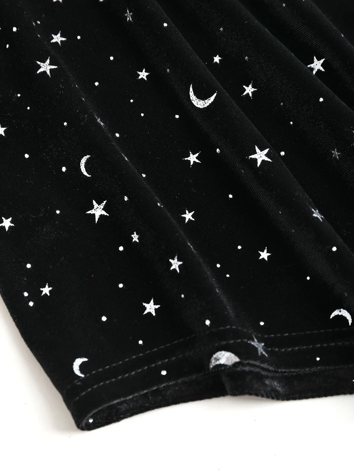 [Grande taille] Robe noire en velours col en V motif étoiles des années 1960 - Image 4