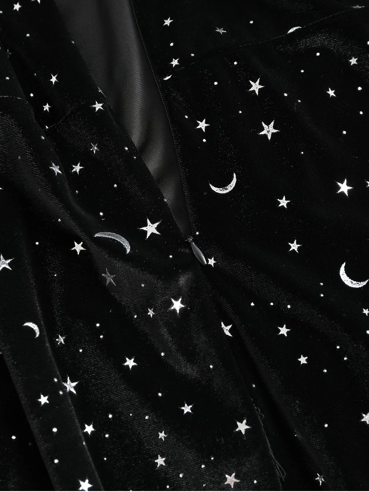 [Grande taille] Robe noire en velours col en V motif étoiles des années 1960 - Image 5
