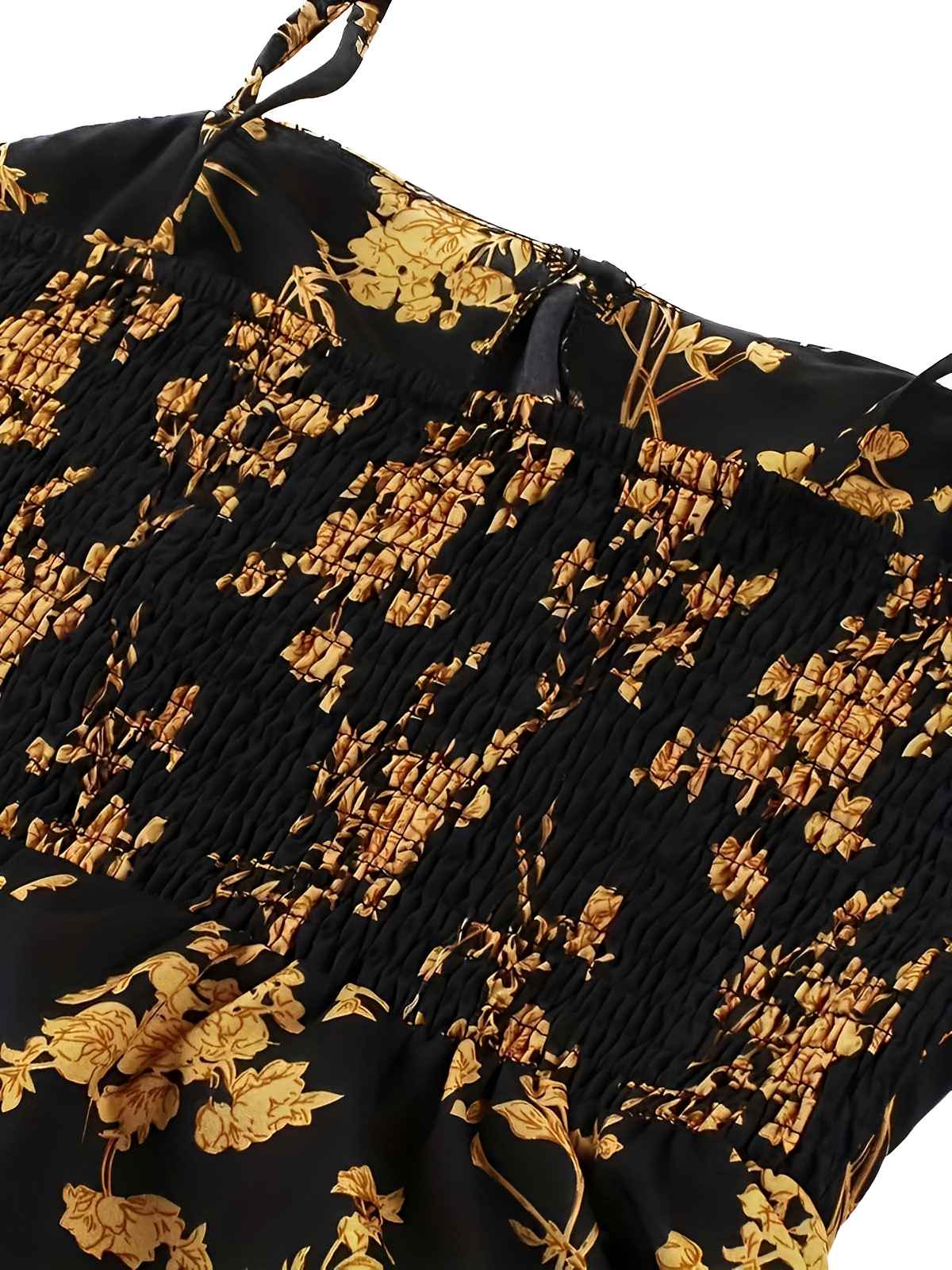 [Grande taille] Robe orange bretelles lacets petites fleurs des années 1940 - Image 3