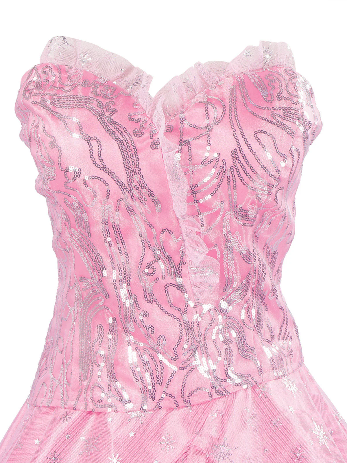Haut à paillettes et jupe trapèze en maille rose WICKED des années 1970 - Image 4