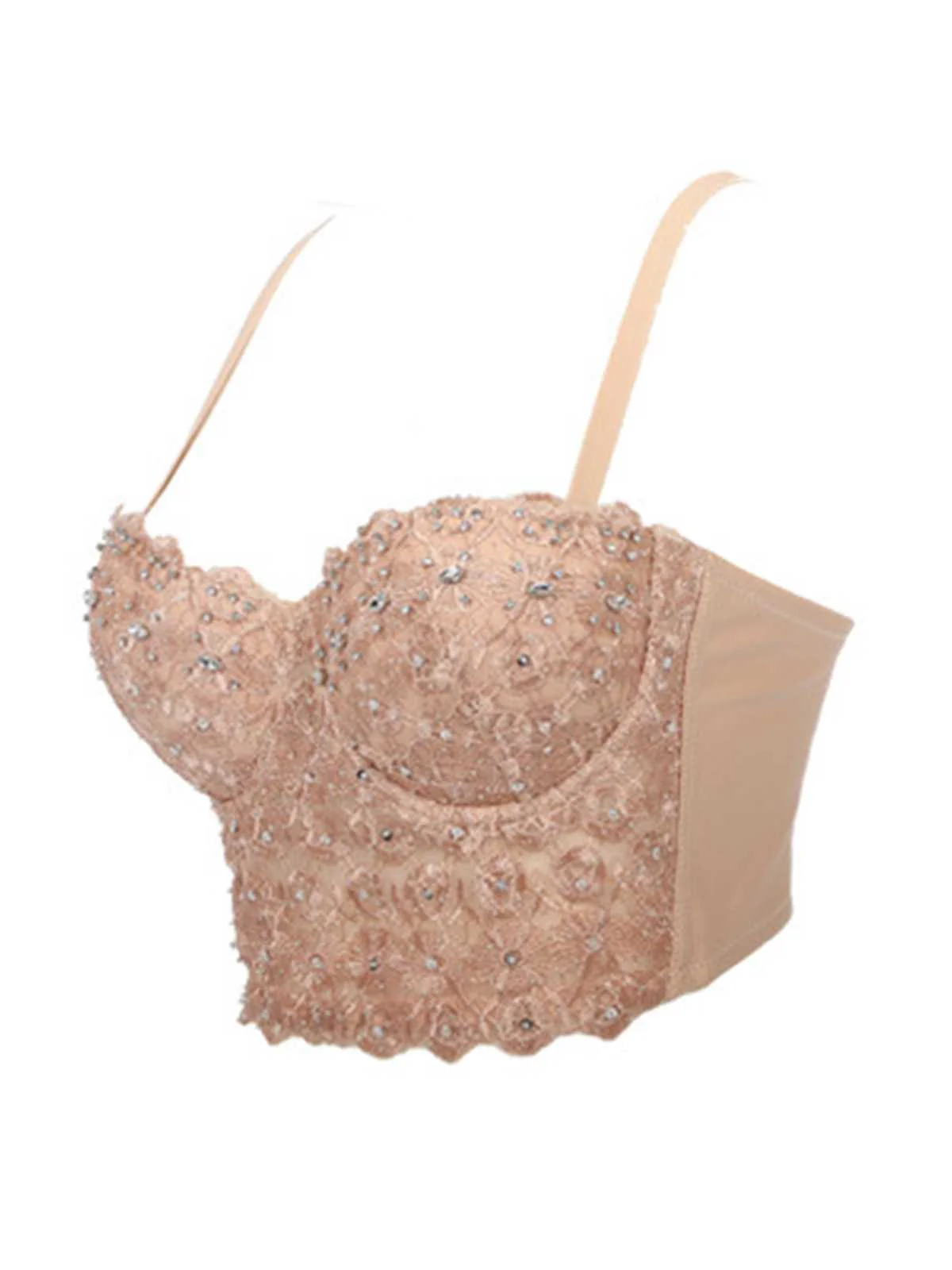 Haut corset à bretelles et strass scintillants des années 1980 - Image 7