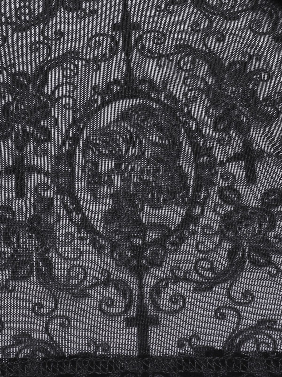Haut noir boucle gothique en dentelle pour Halloween des années 1960 - Image 6