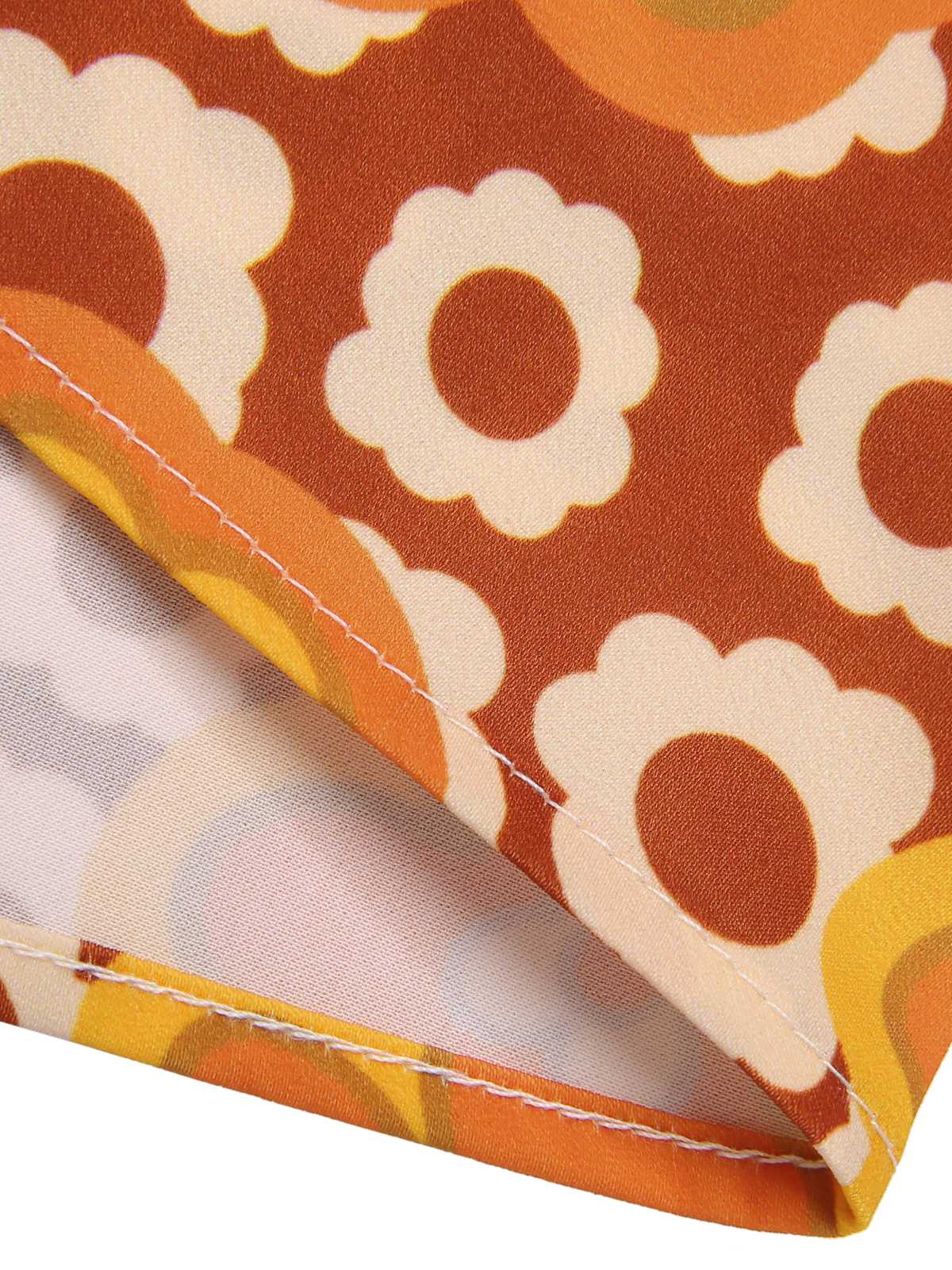 Haut sans manches à col noué et motif floral des années 1960 - Image 6