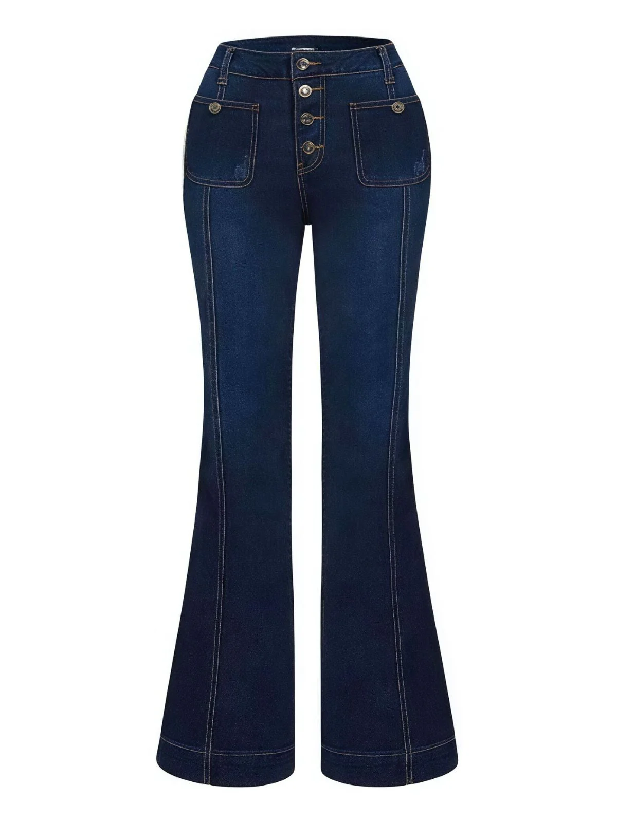 Jean évasé en denim à poches longues des années 1950