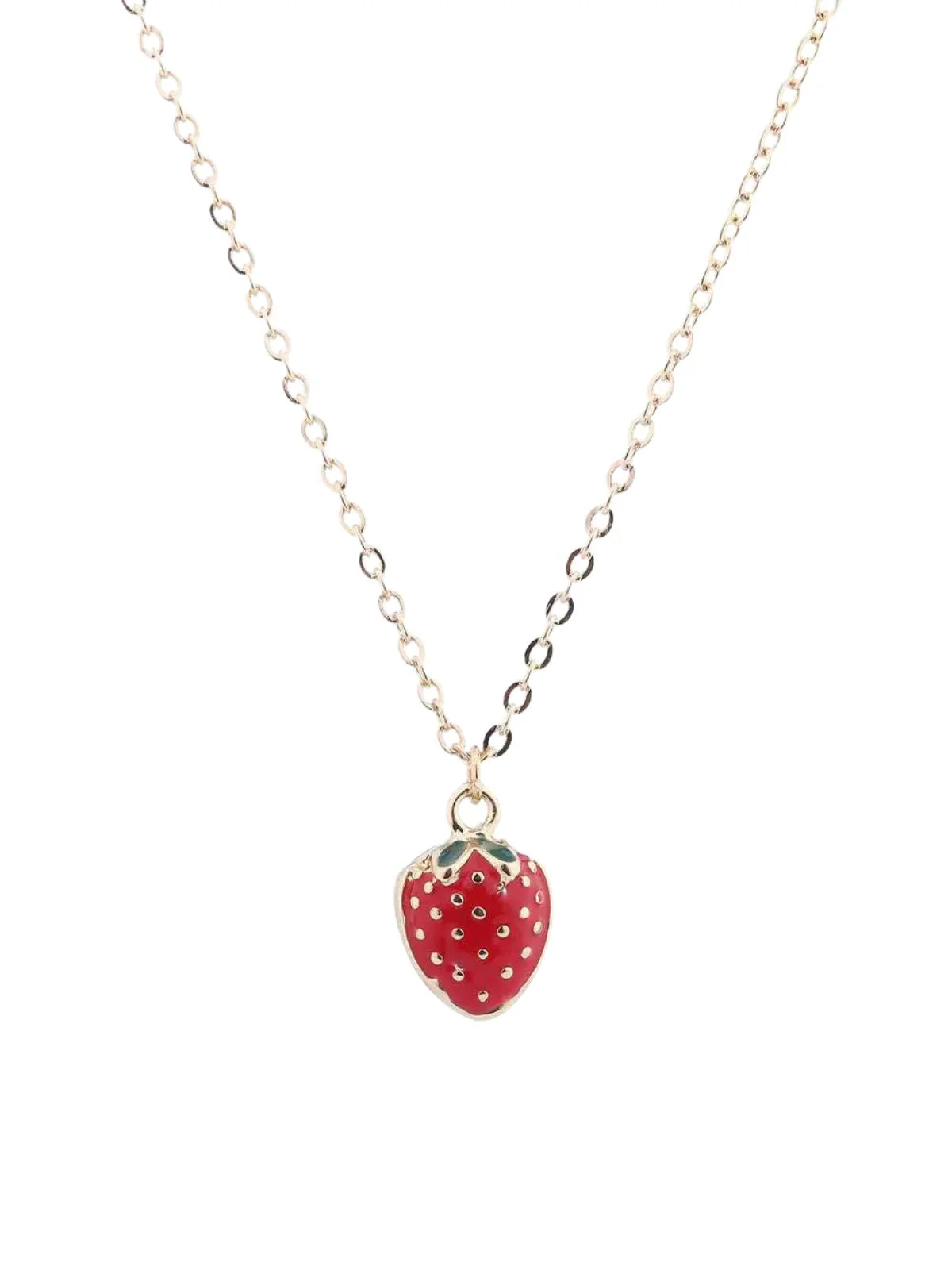 Joli collier avec pendentif fraise